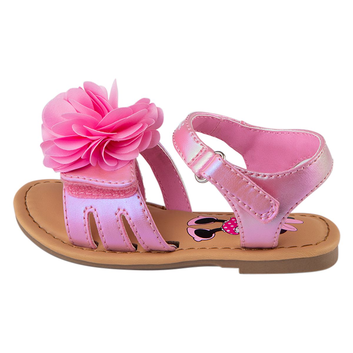 DISNEY - Sandalias Con Diseño De Minnie Y Flores Para Niña Pequeña Rosa Claro Disney 200087