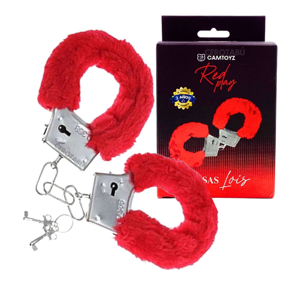GENERICO - Esposas Con Llave Sometedor Sexual Parejas Amarre De Manos Rojo