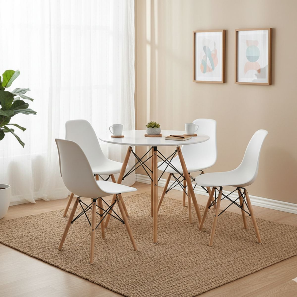 GENERICO - MESA EAMES REDONDA 80CM  MADERA HAYA