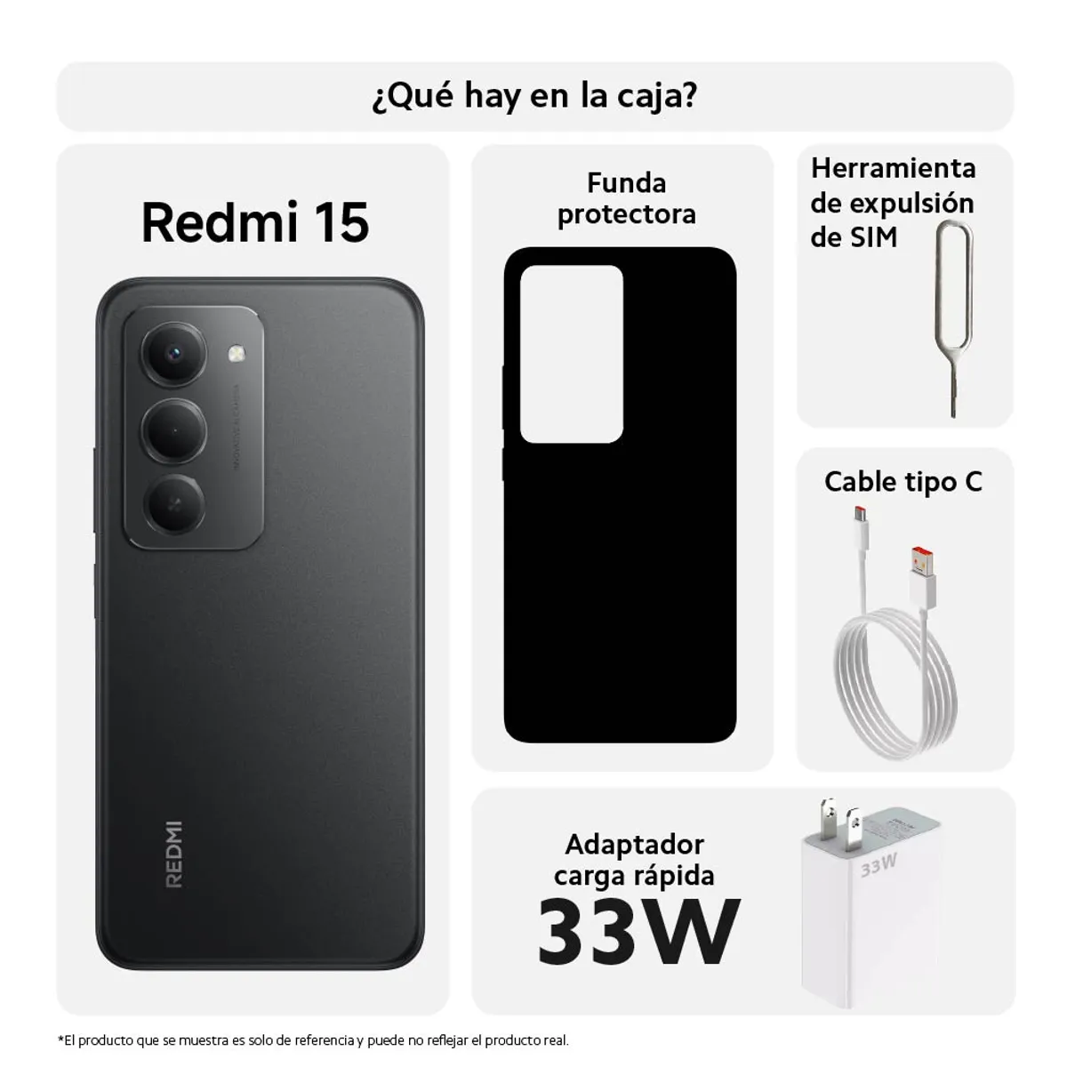 XIAOMI - Redmi 15 Black 6GB 128GB - Batería 7000mAh + Pantalla 6.9"
