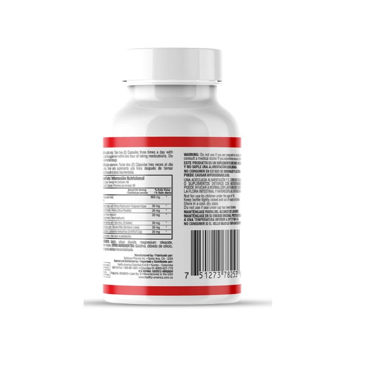 HEALTHY AMERICA - SUPLEMENTO DIETARIO CON LACTOBACILLUS Y PROBIOTICS X 120C FIBAXIL