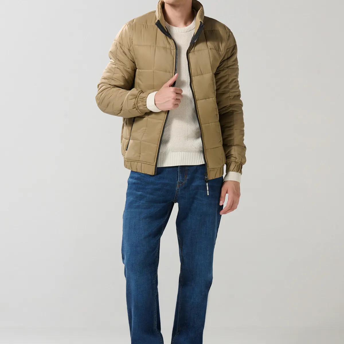 KOAJ - KOAJ Chaqueta cuello alto acolchada unicolor con cremallera Hombre