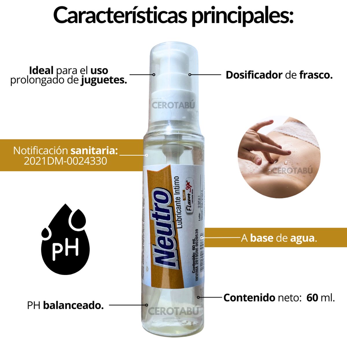 FLAVOR SEX - Lubricante Intimo Tipo Gel Neutro Flavor x60 mL