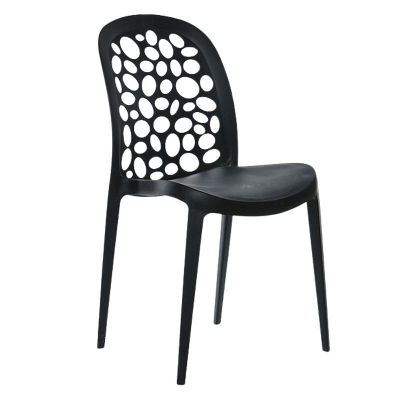 MOBLIHOUSE - Silla Comedor Siena Negra Sillas Exterior Apilable Resistente