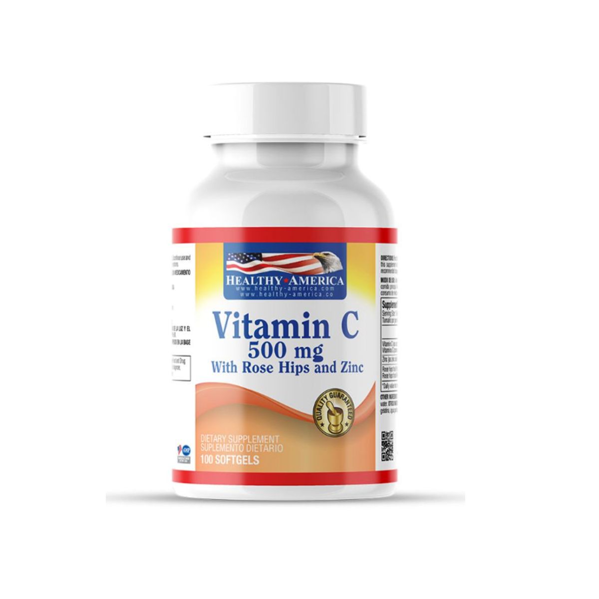 HEALTHY AMERICA - VITAMINA C WITH ROSE HIPS X 100 CAPSULAS BLANDAS