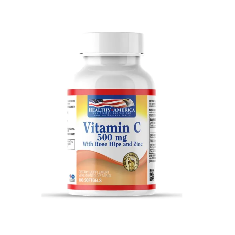HEALTHY AMERICA - VITAMINA C WITH ROSE HIPS X 100 CAPSULAS BLANDAS