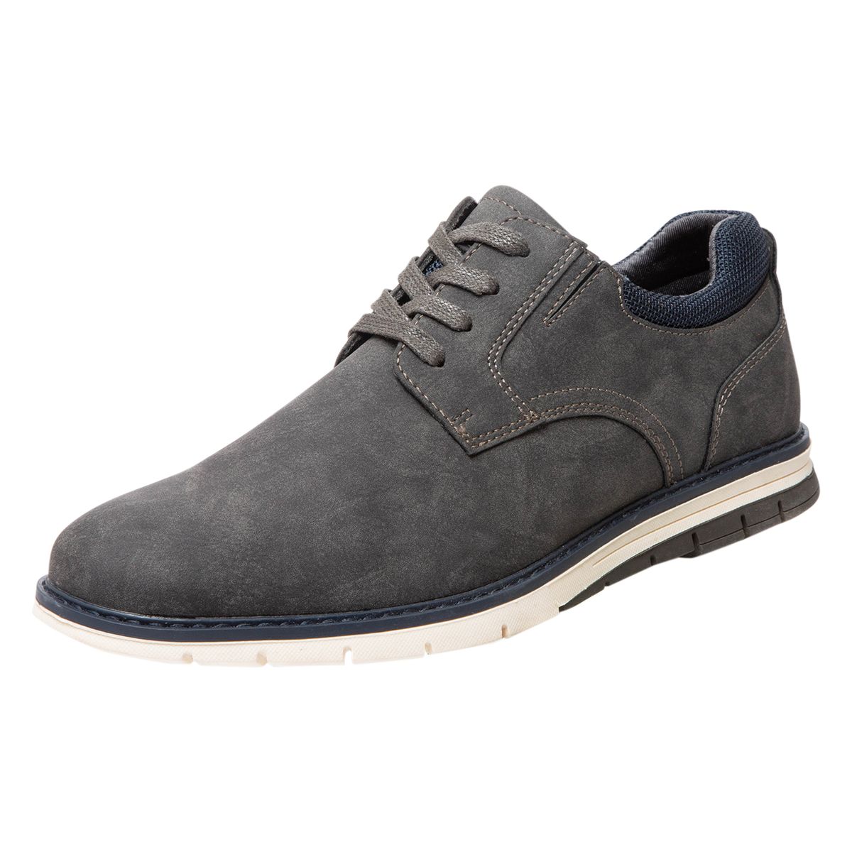 COMFORT PLUS - Zapatos Casuales Fortis Tipo Oxford Para Hombre Gris Oscuro Comfort Plus 199344