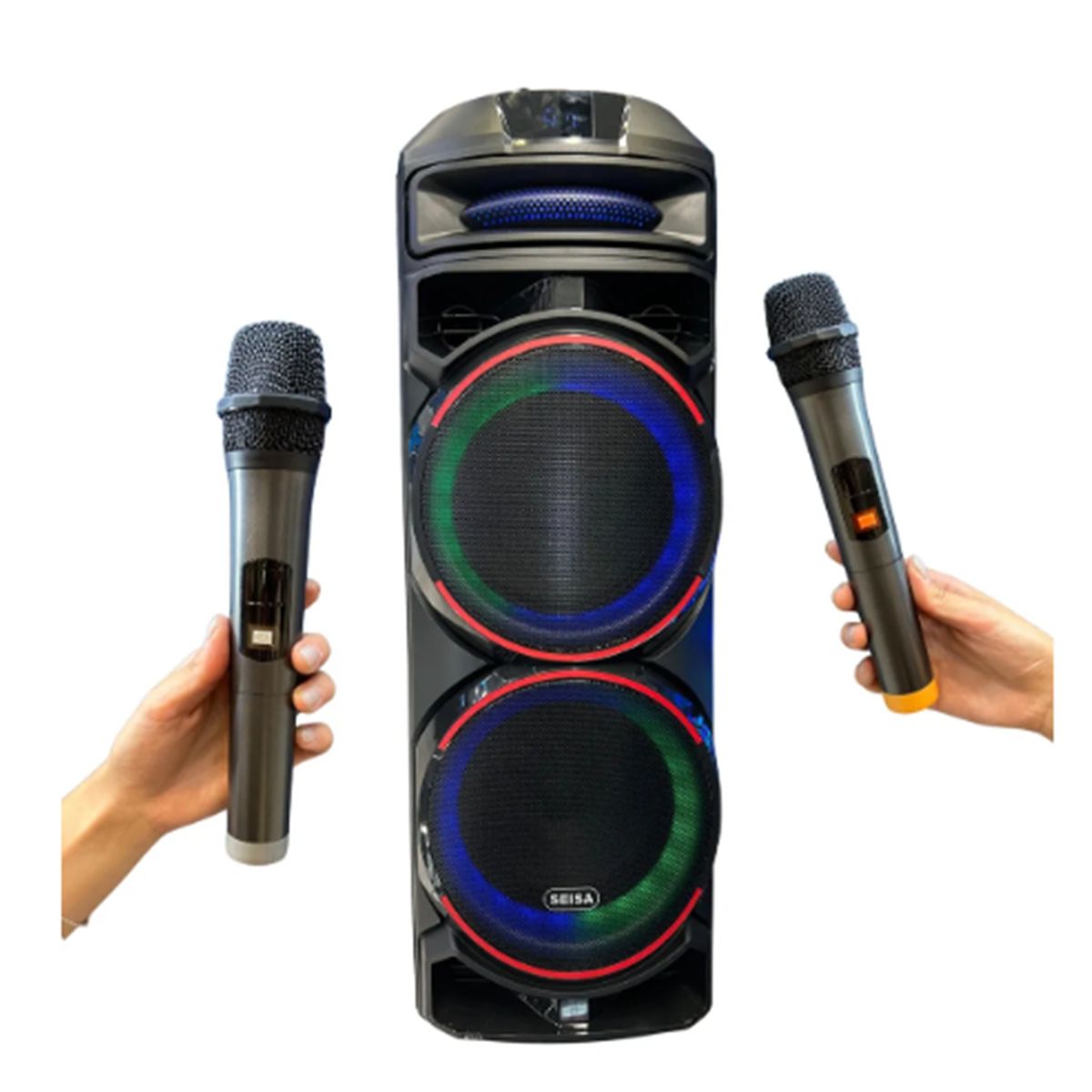 GENERICO - Torre De Sonido Con Micrófonos Control Remoto Modelo CH-2198