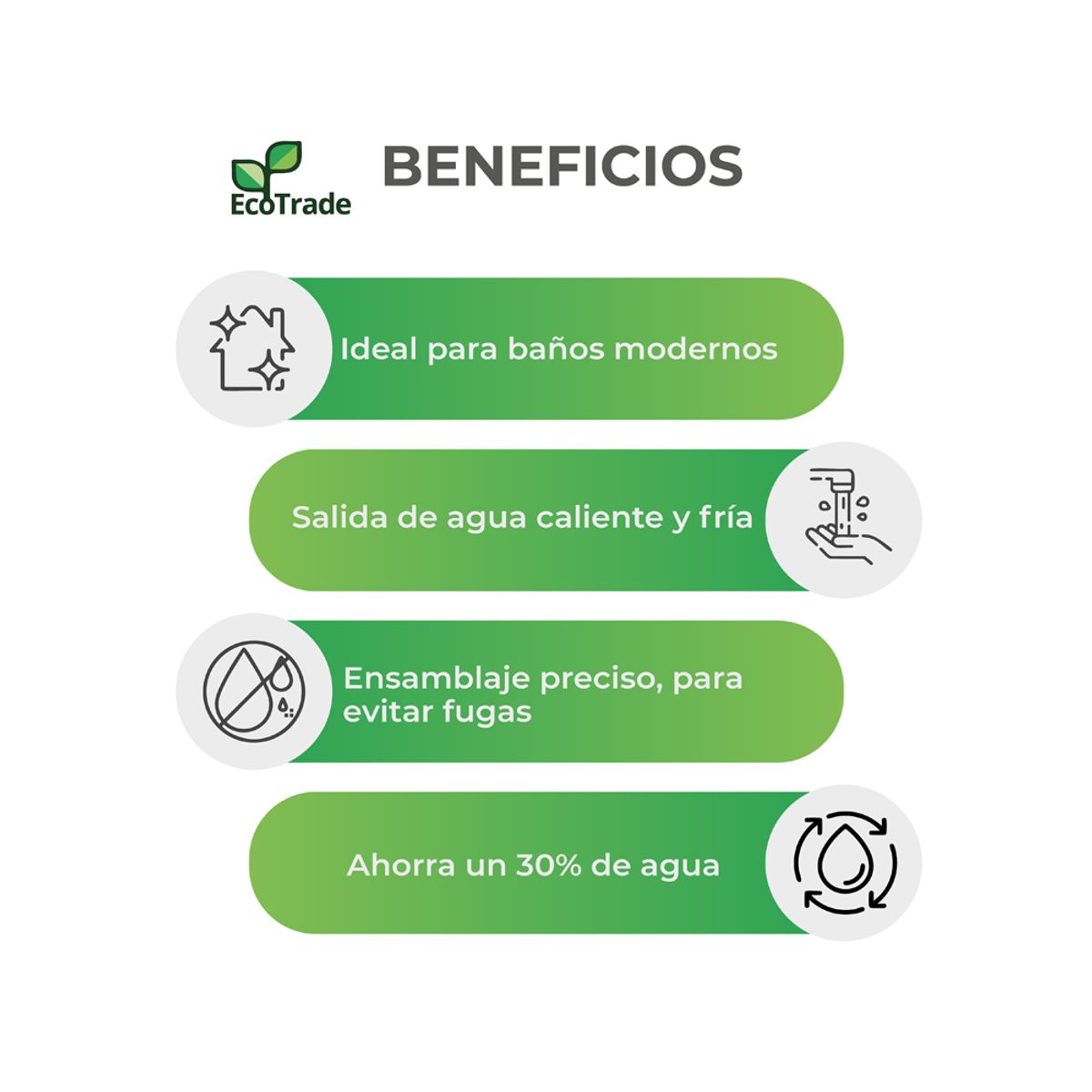 ECOTRADE FILTERS - Grifería Baño Acero Inoxidable Cromado Control Monomando