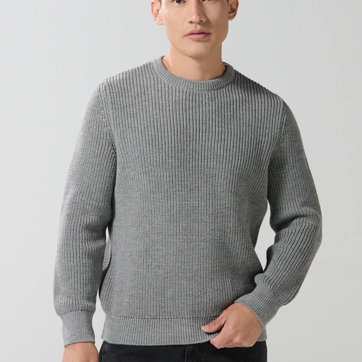 KOAJ - KOAJ Suéter multicolor cuello redondo tejido punto perlado Hombre