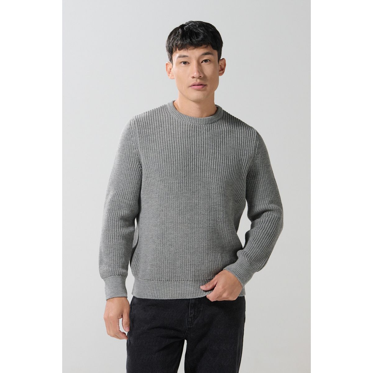 KOAJ - KOAJ Suéter multicolor cuello redondo tejido punto perlado Hombre