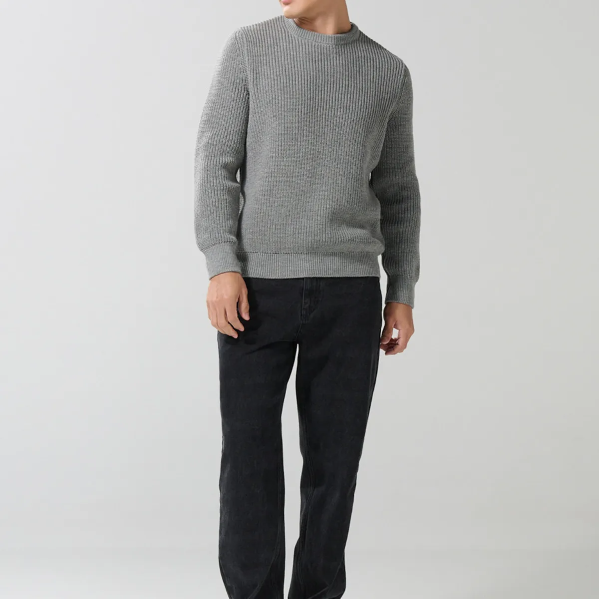 KOAJ - KOAJ Suéter multicolor cuello redondo tejido punto perlado Hombre