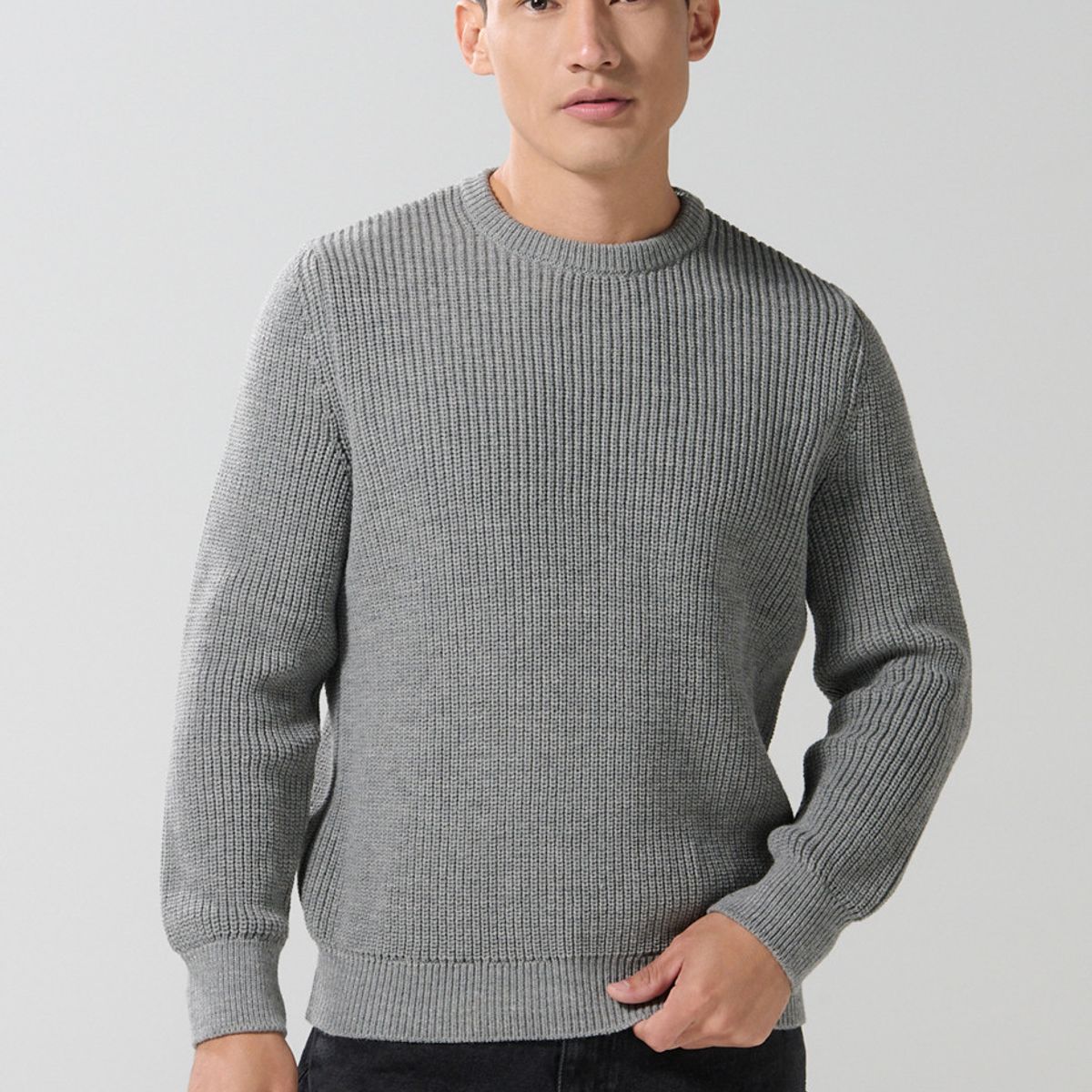 KOAJ - KOAJ Suéter multicolor cuello redondo tejido punto perlado Hombre