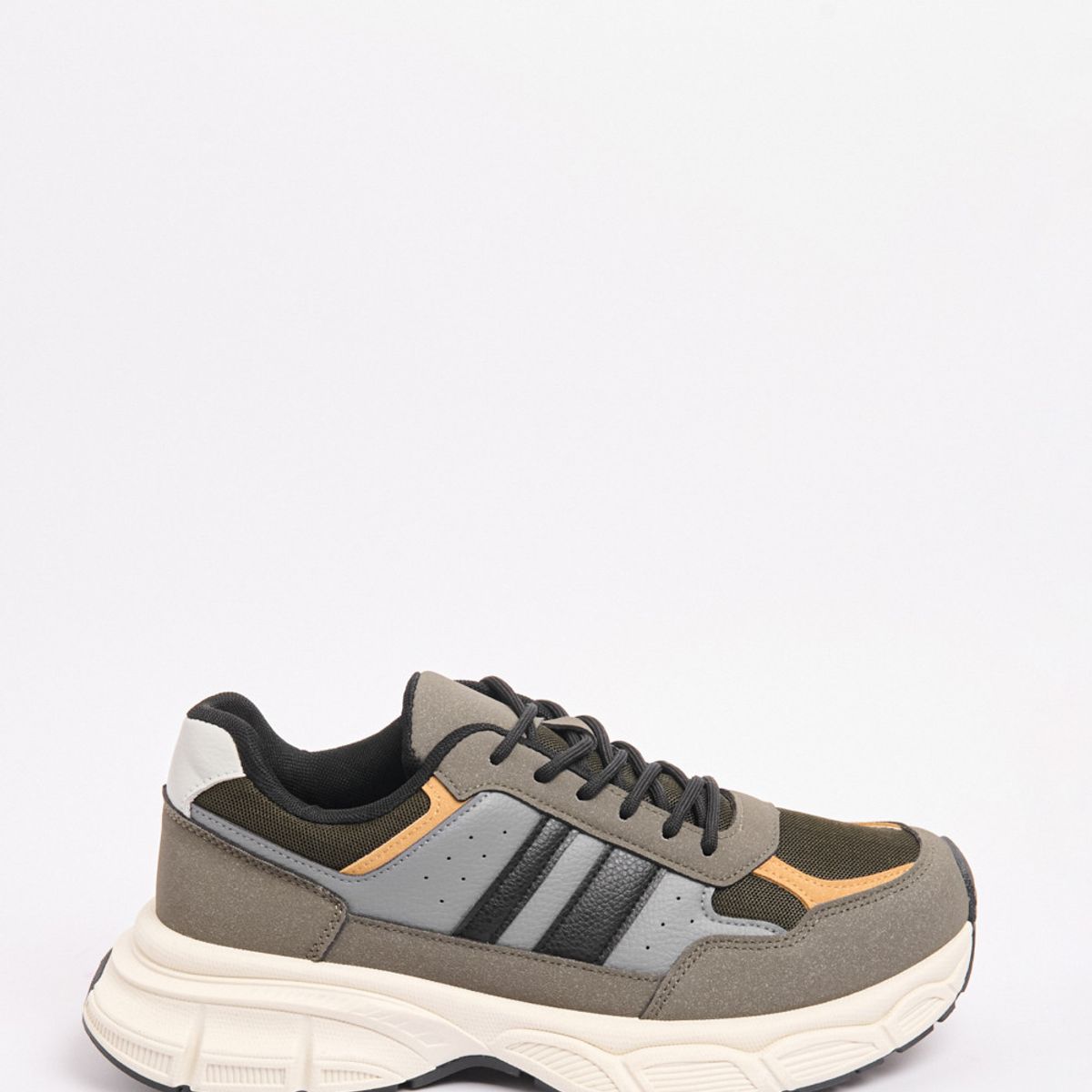 KOAJ - KOAJ Tenis de plataforma verdes oscuros con cortes en contra Hombre