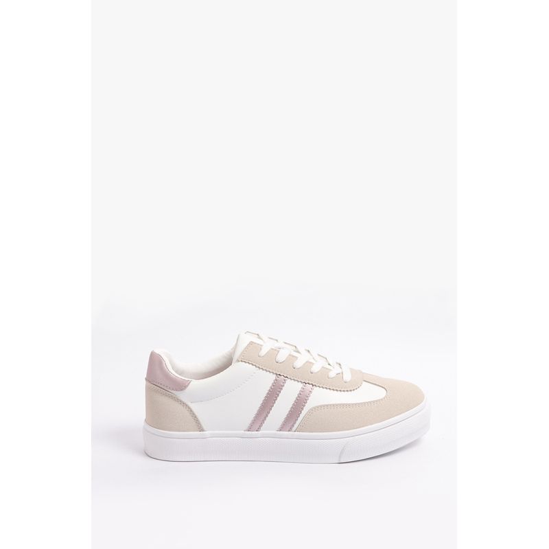 KOAJ - KOAJ Tenis casuales blancos con cortes y suelas planas Mujer