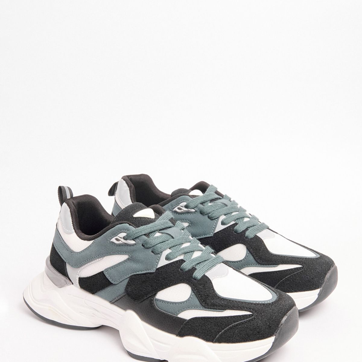 KOAJ - KOAJ Tenis verdes oscuros de plataforma con cortes en contra Hombre