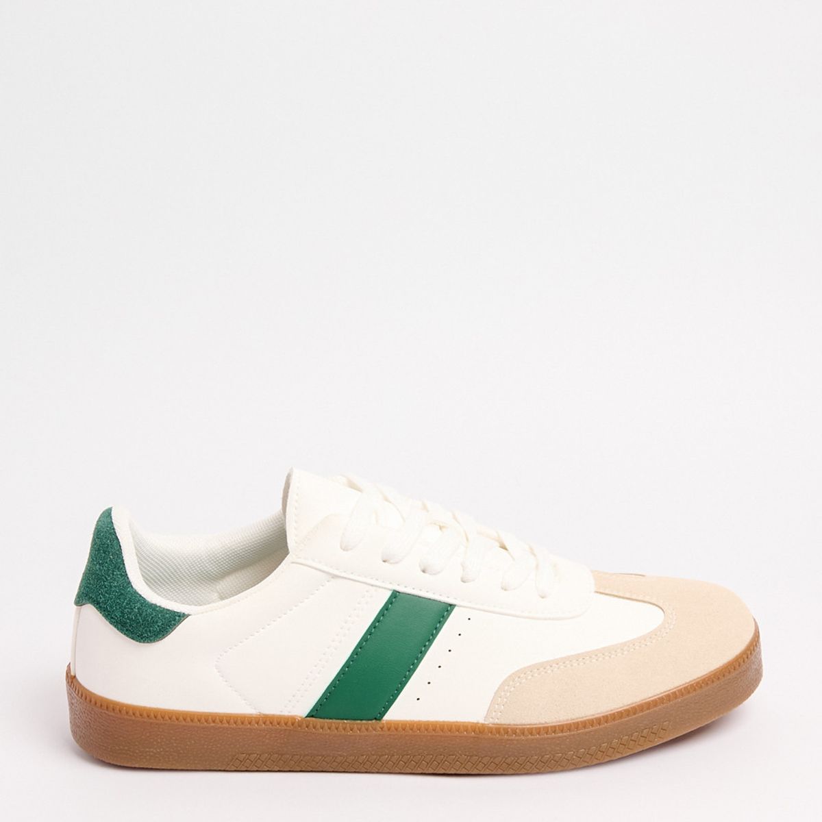 KOAJ - KOAJ Tenis cremas casuales con contrastes verdes y perforaci Hombre
