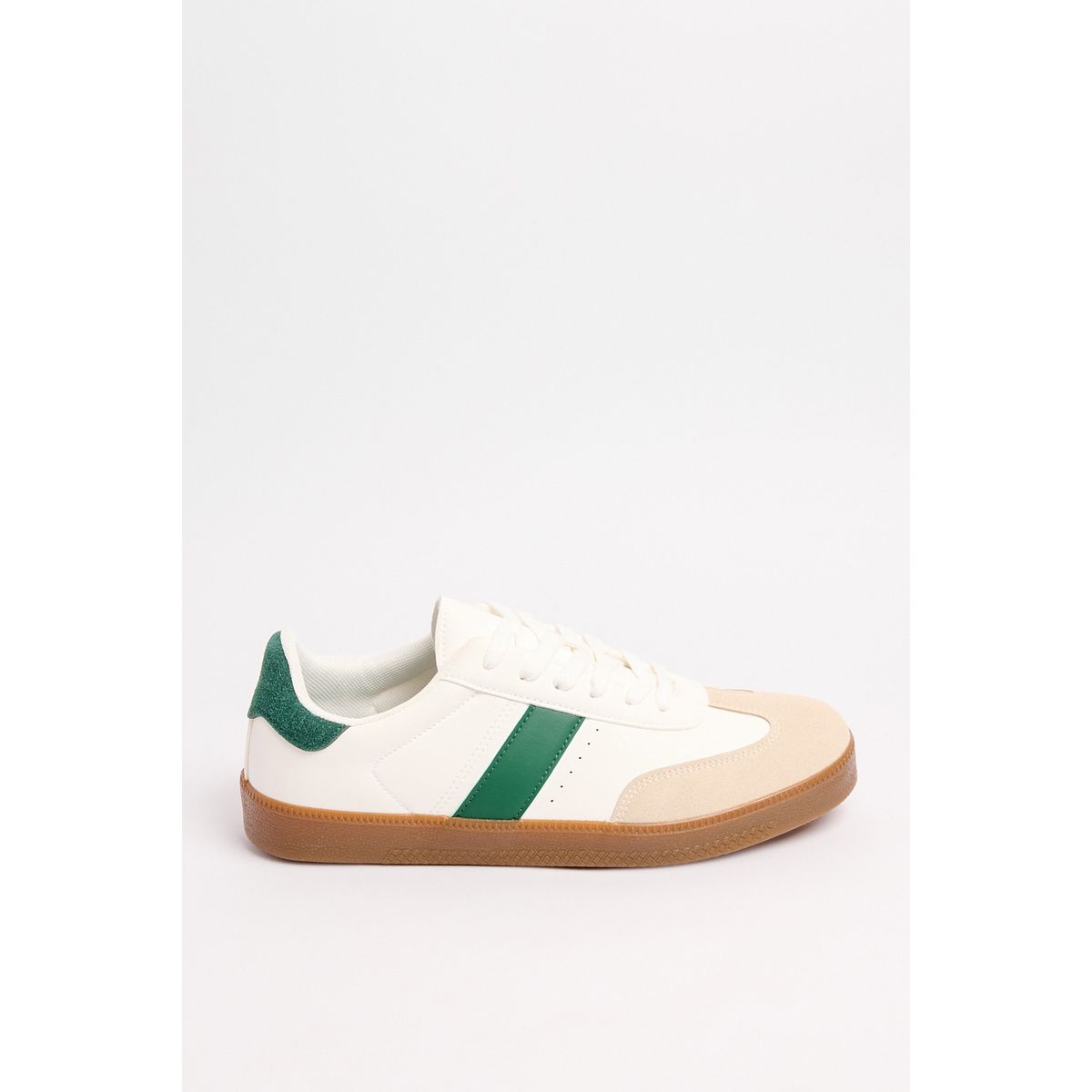 KOAJ - KOAJ Tenis cremas casuales con contrastes verdes y perforaci Hombre