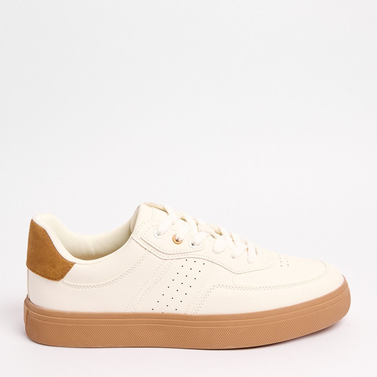 KOAJ - KOAJ Tenis casuales cremas con suelas planas y perforaciones Hombre