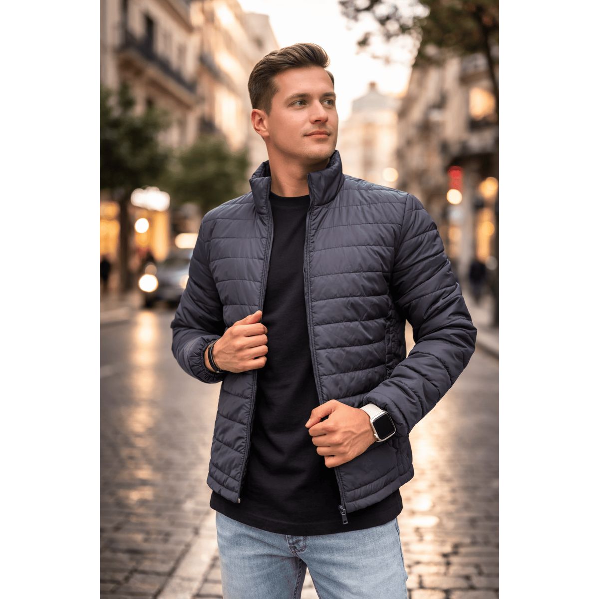 GENERICO - Chaqueta Hombre Invierno Acolchada Impermeable colores varios