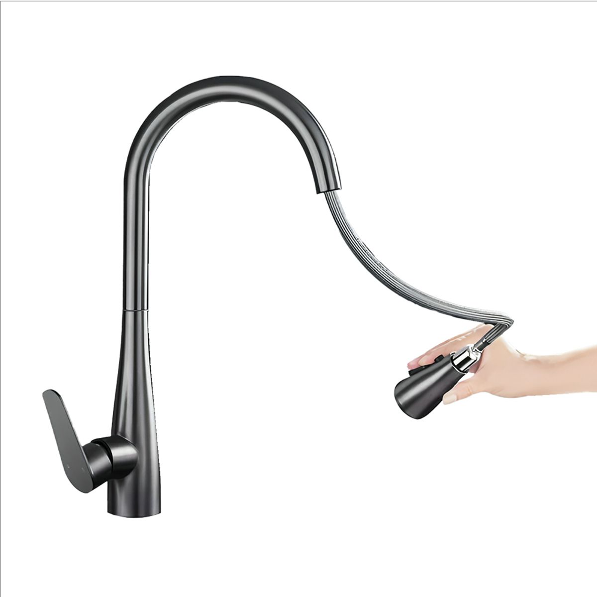 ECOTRADE FILTERS - Grifo Cocina Acero Inoxidable Mate Rociador Extensible 360°