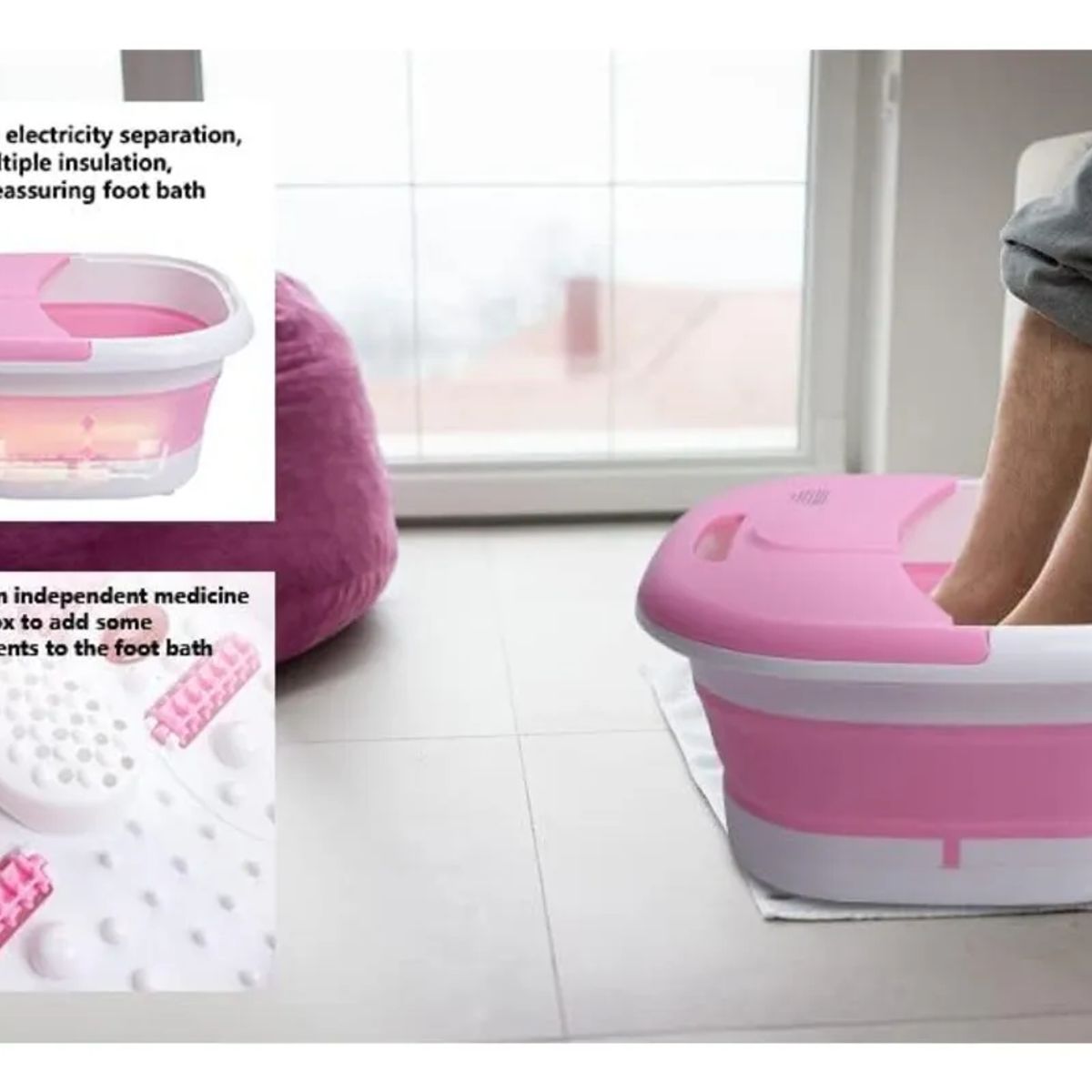 GENERICO - Tina Spa De Pies Plegable Pedicura Alivia El Dolor