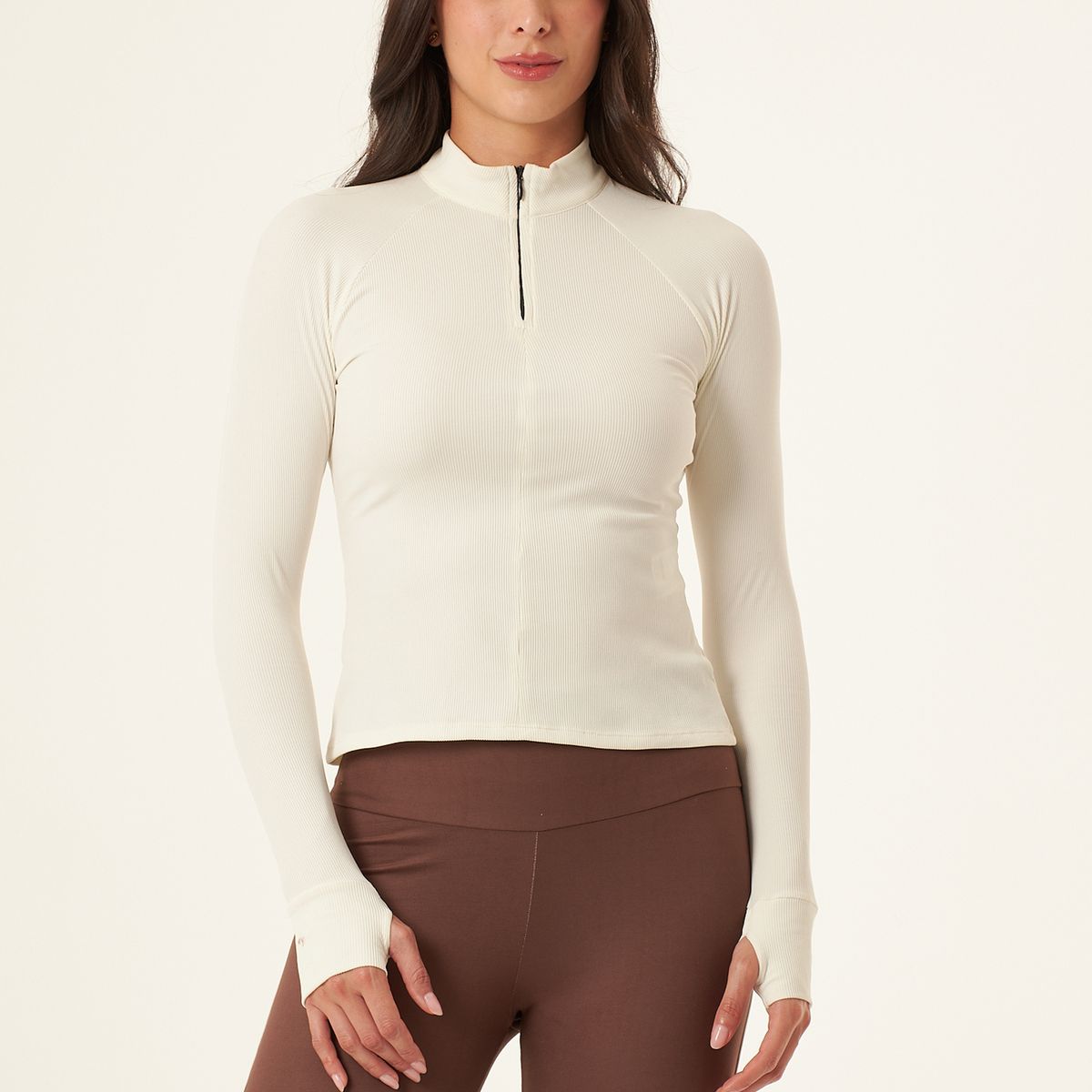 BELIFE - Buzo cuello alto ivory para mujer