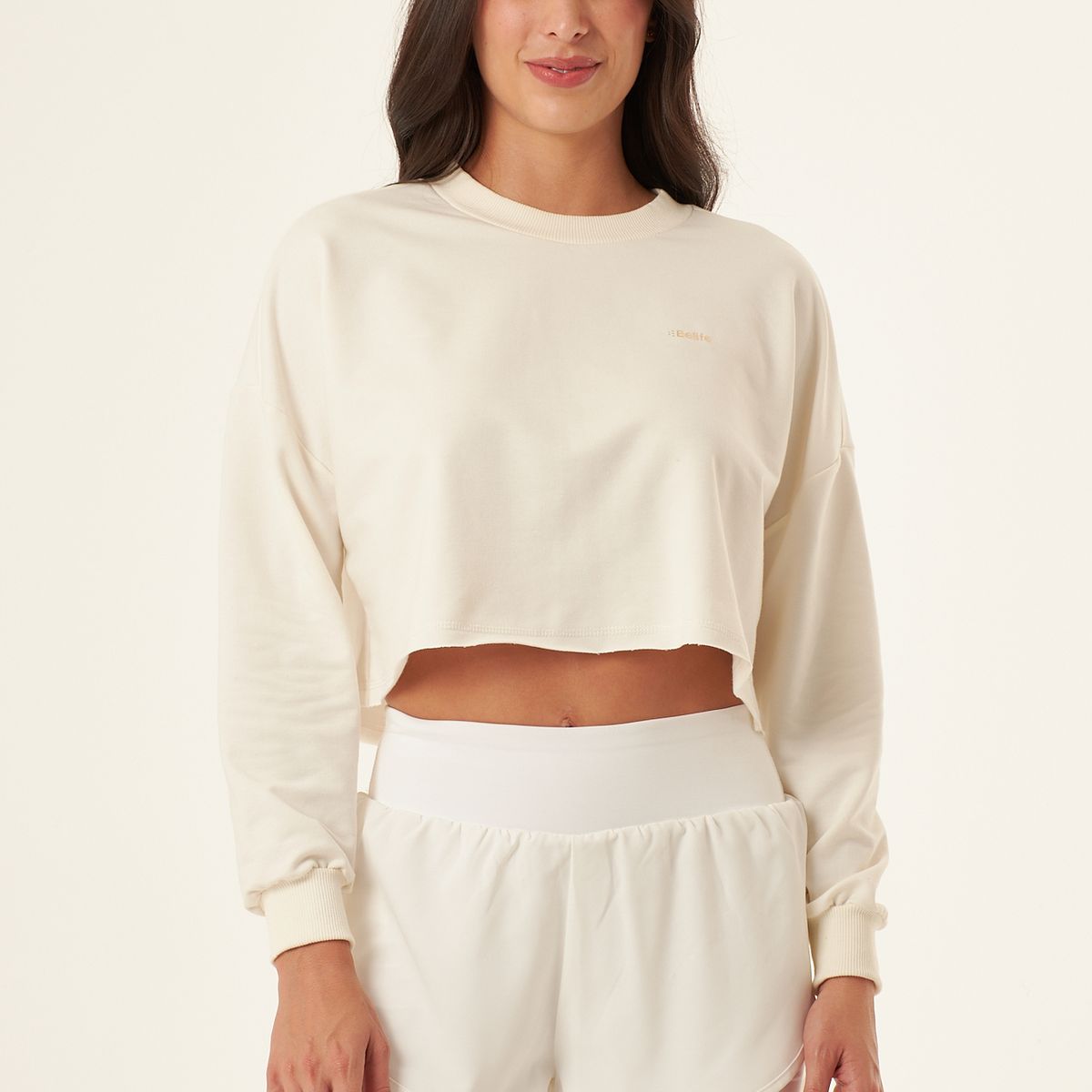 BELIFE - Buzo corto ivory en burda para mujer