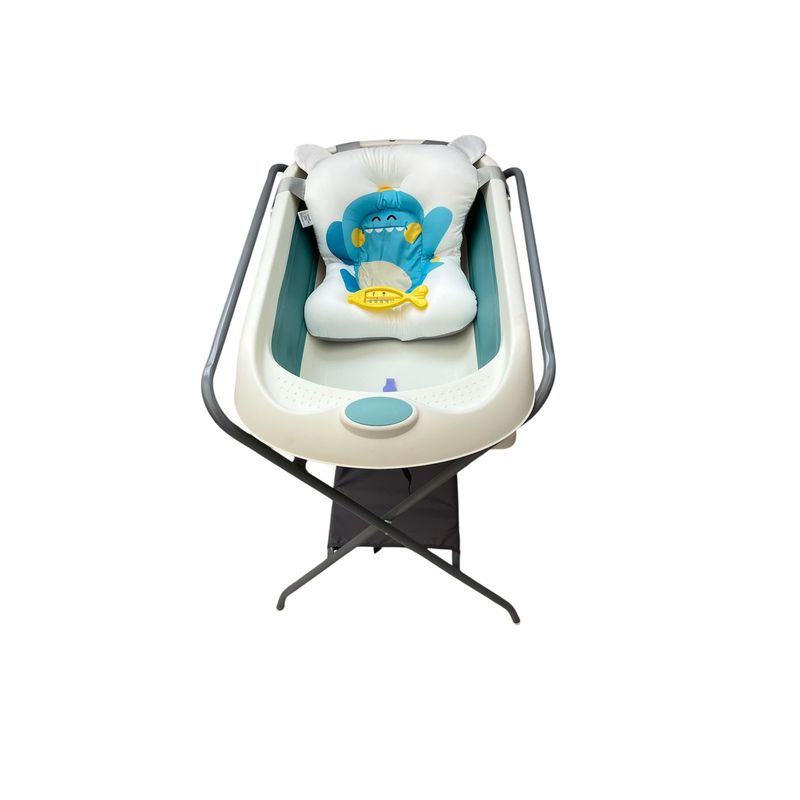 GENERICO - Bañera Plegable De Bebe Soporte Metálico Cojin Termómetropez