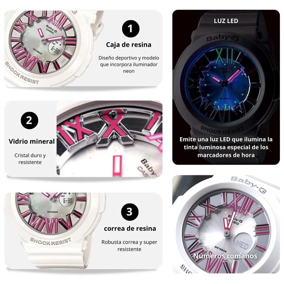 CASIO - Reloj Casio BABY-G Modelo BGA-160-7B2 Diseño Deportivo