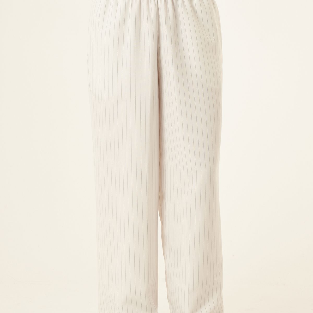 BELIFE - Pantalón amplio ivory con bolsillos para mujer