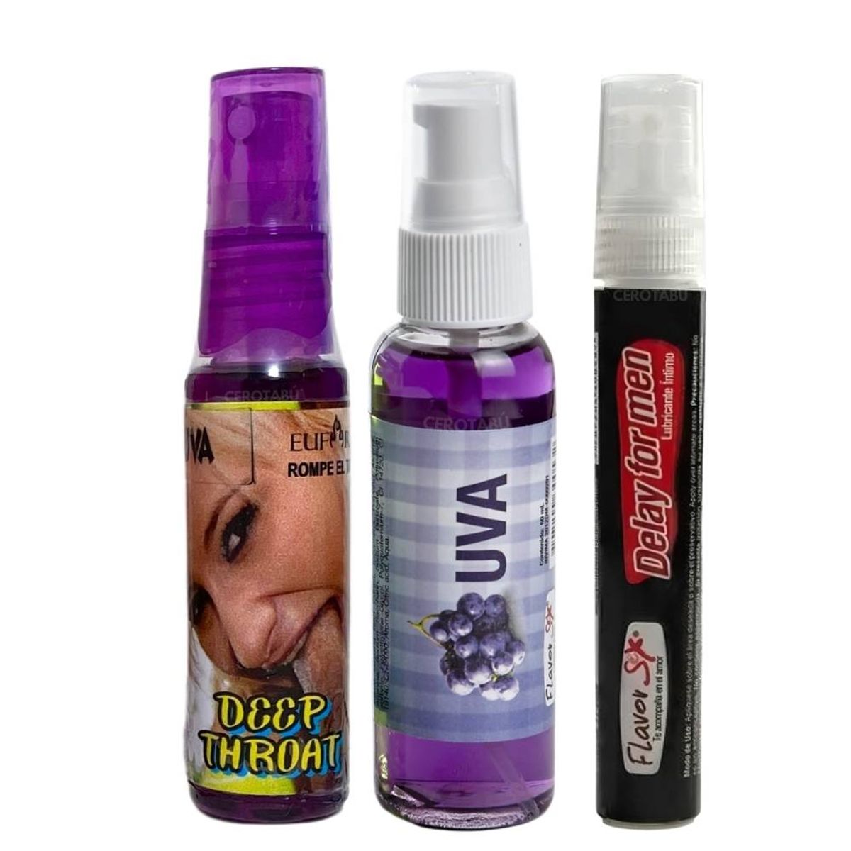 FLAVOR SEX - Lubricante Comestible + Retardante Sexual + Garganta Profunda