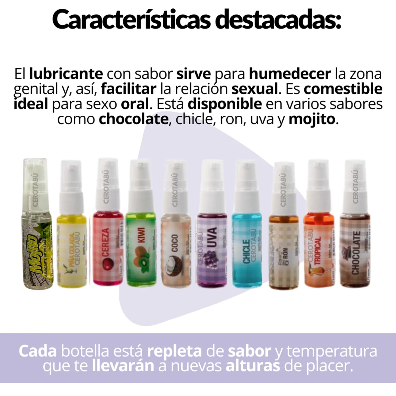 Lubricante Comestible + Retardante Sexual + Garganta Profunda FLAVOR SEX