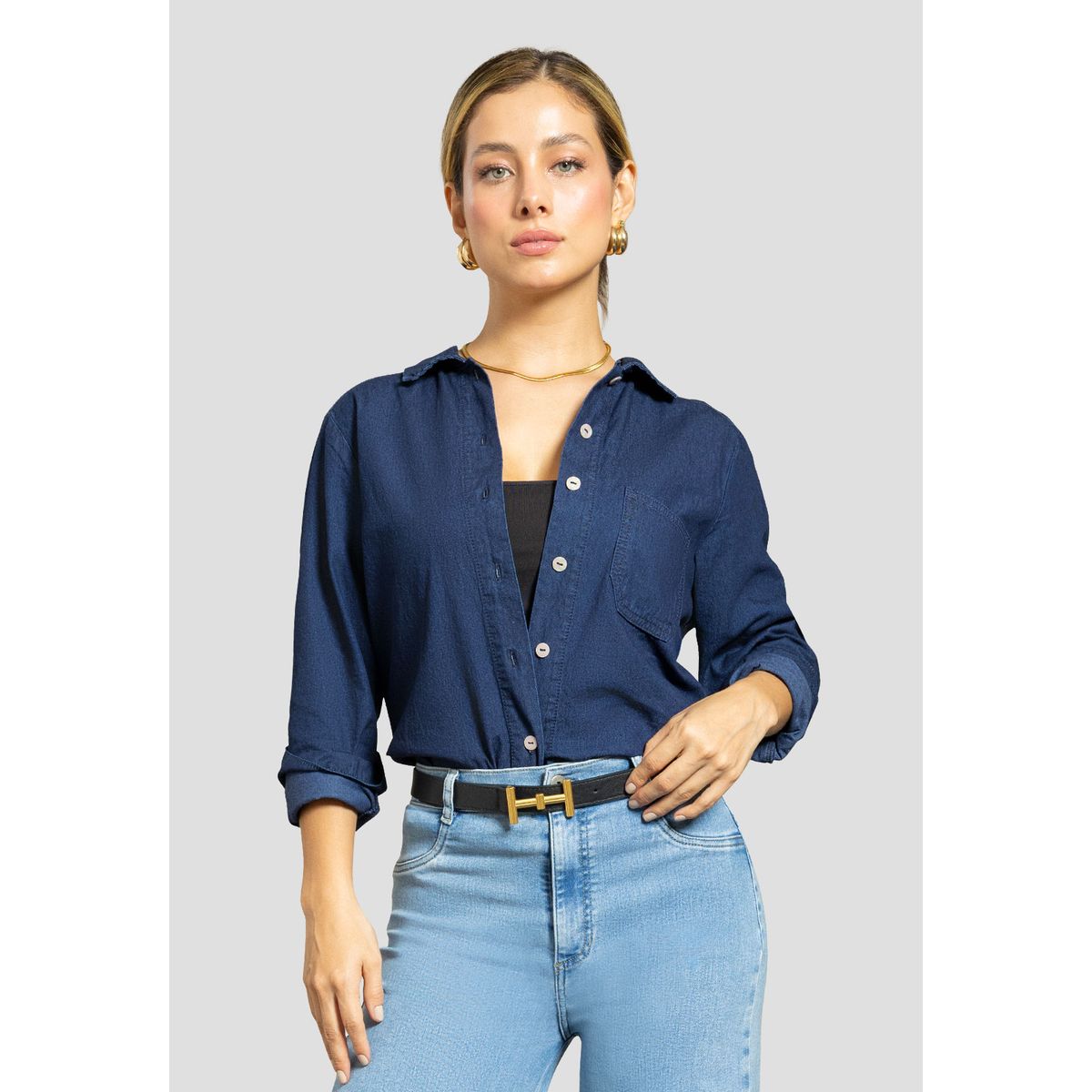 MARKETING PERSONAL - Camisa Mujer Azul Mp 111861