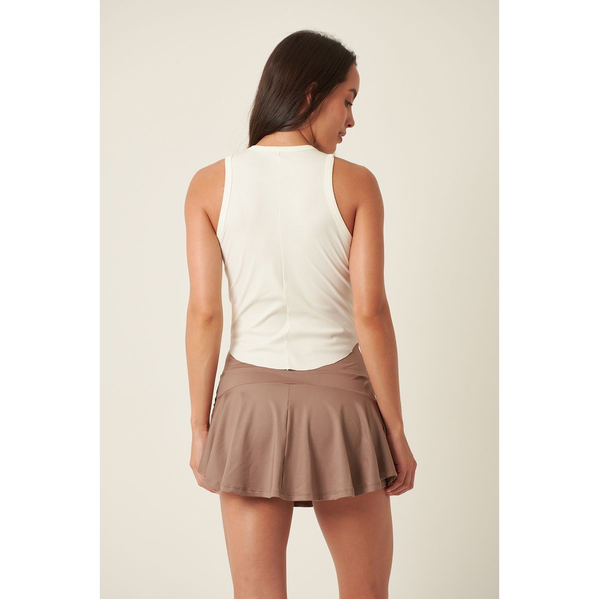 BELIFE - Camiseta deportiva manga sisa ivory para mujer