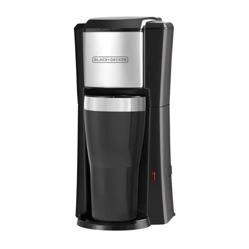 BLACK+DECKER - Cafetera individual con taza térmica Black+Decker