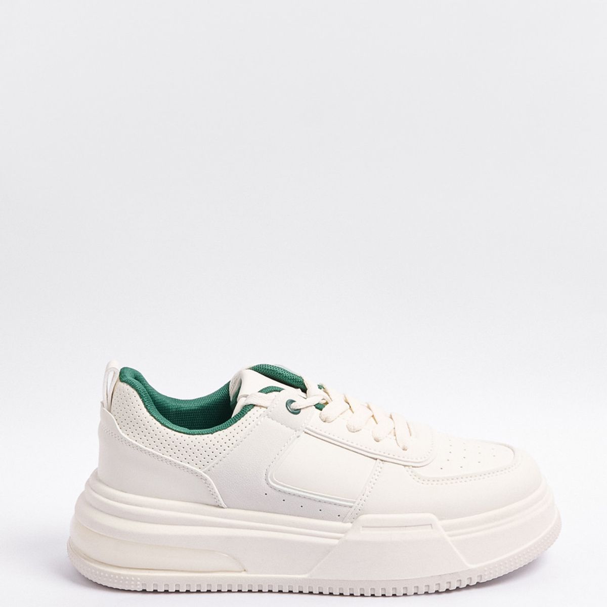 KOAJ Tenis casuales cremas con texturas perforadas y contras Mujer KOAJ ...