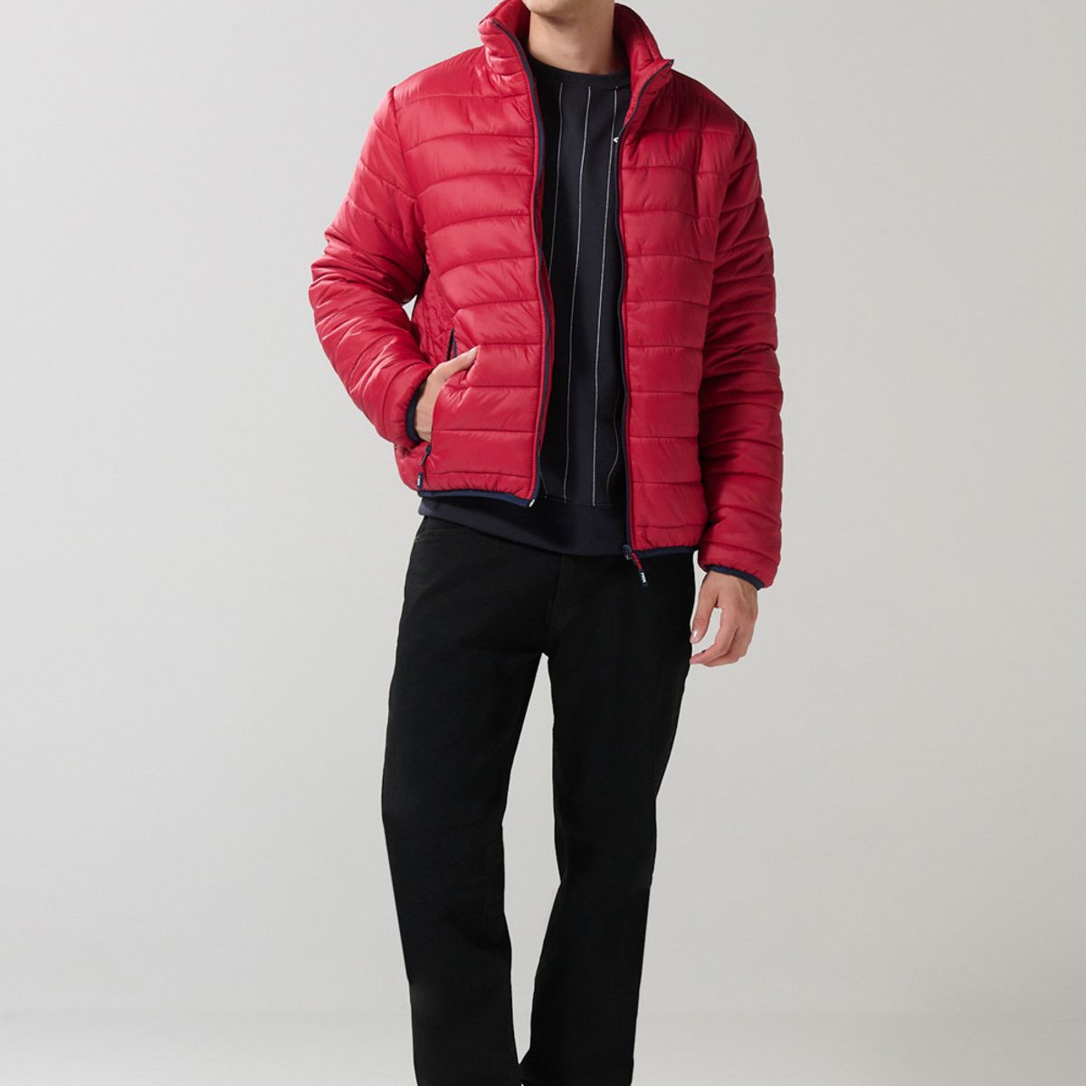 KOAJ - KOAJ Chaqueta unicolor acolchada con cremallera y cuello al Hombre