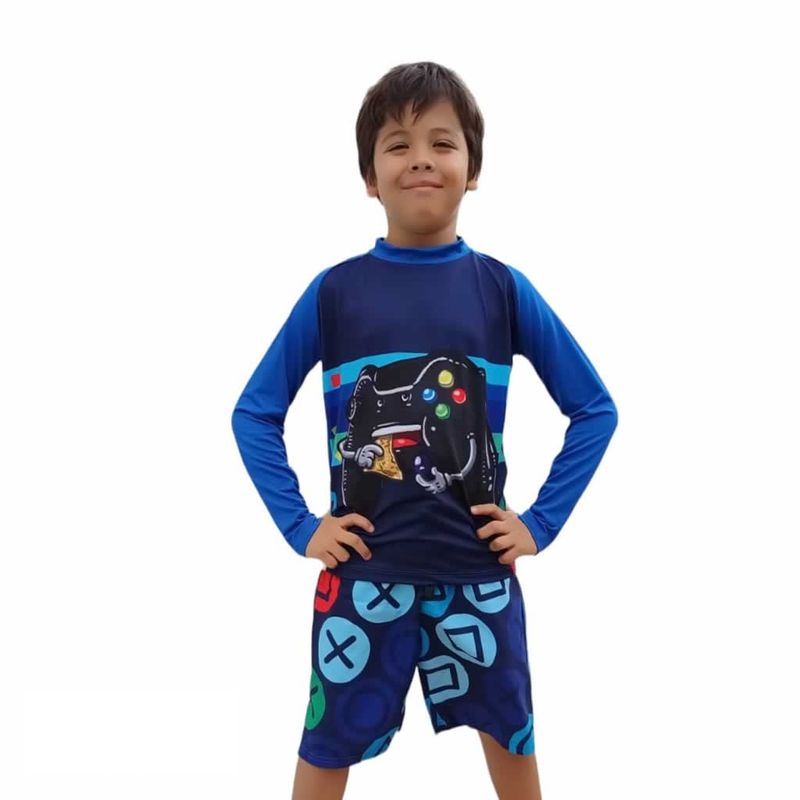 1AMIGO - Traje de baño Infantil Buzo Pantaloneta y Gorra - Videojuegos