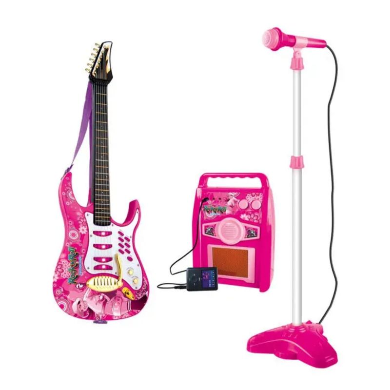 GENERICO - Guitarra Eléctrica  Juguete Micrófono y Parlante Ideal Niñas