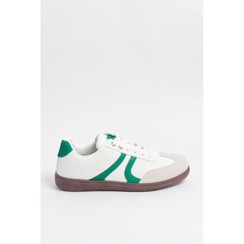 KOAJ - KOAJ Tenis casuales blancos con contrastes verdes localizado Mujer
