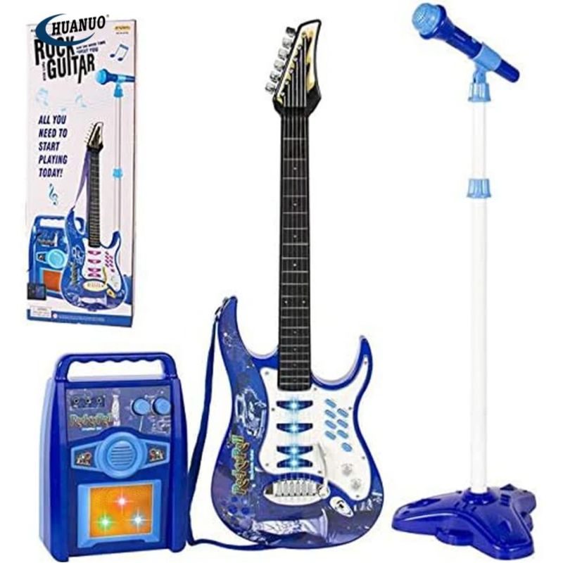 GENERICO - Guitarra Eléctrica  Juguete Micrófono y Parlante Ideal Niños