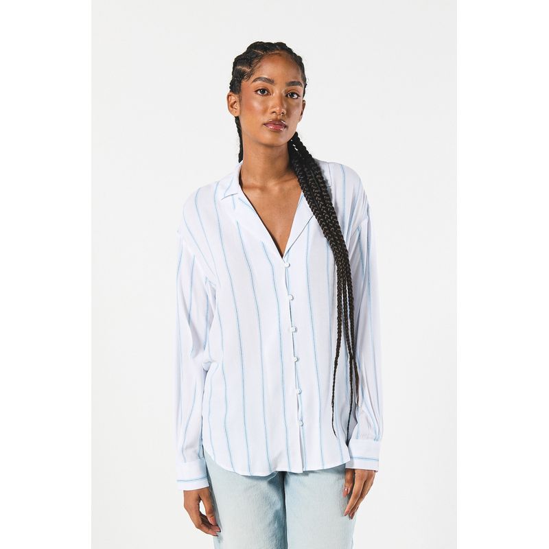 KOAJ - KOAJ Blusa estampada unicolor con botones y manga larga Mujer