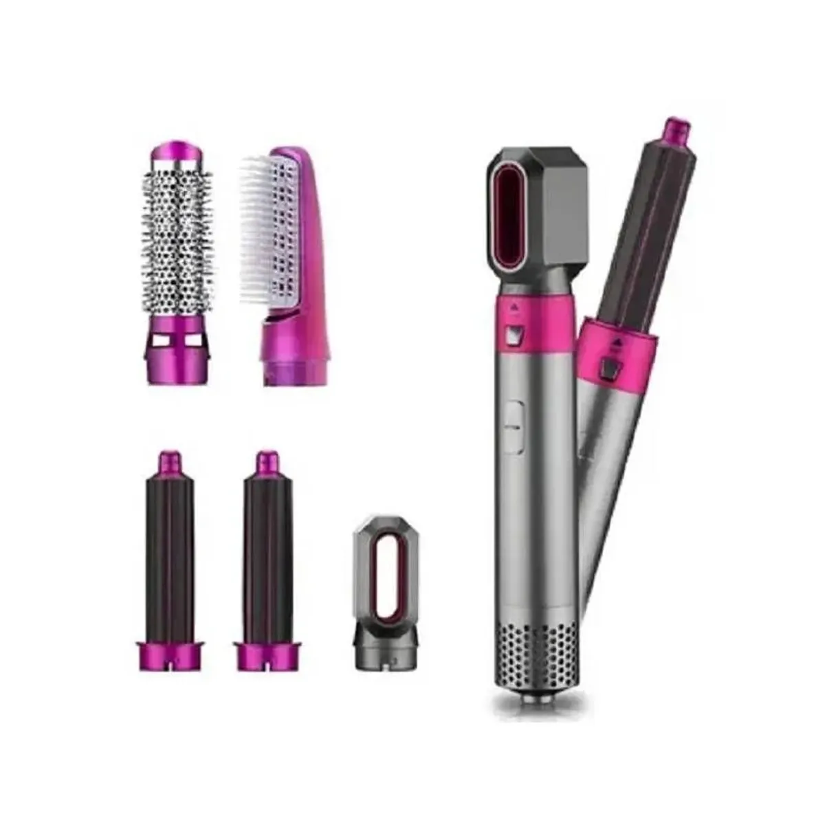 GENERICO - Cepillo Secador Rizador Alisador 5 en 1 – Estilo Profesional en Casa