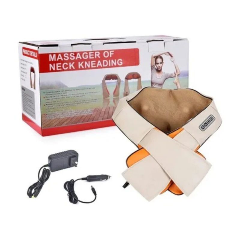 GENERICO - Masajeador Electrico Cuello Hombro Espalda Calor Beige Genérica