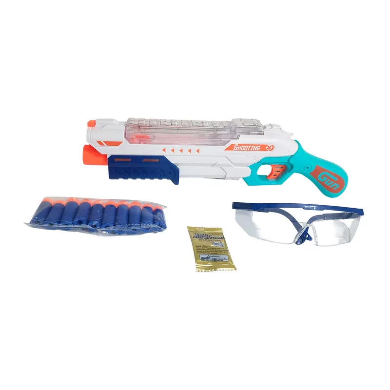 GENERICO - Pistola Escopeta Lanza Dardos Nerf - Hidrogel + Gafas
