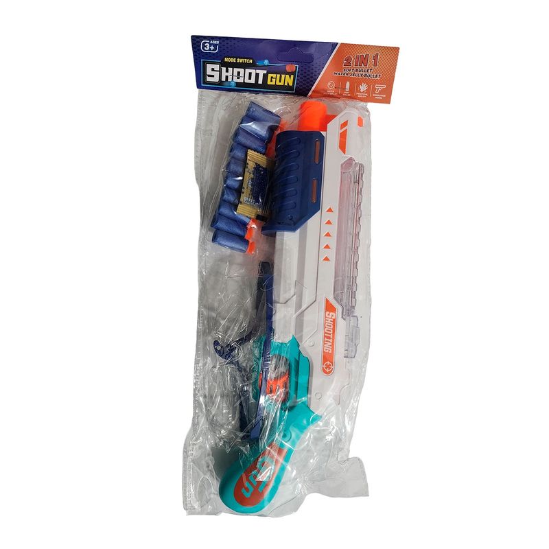 GENERICO - Pistola Escopeta Lanza Dardos Nerf - Hidrogel + Gafas