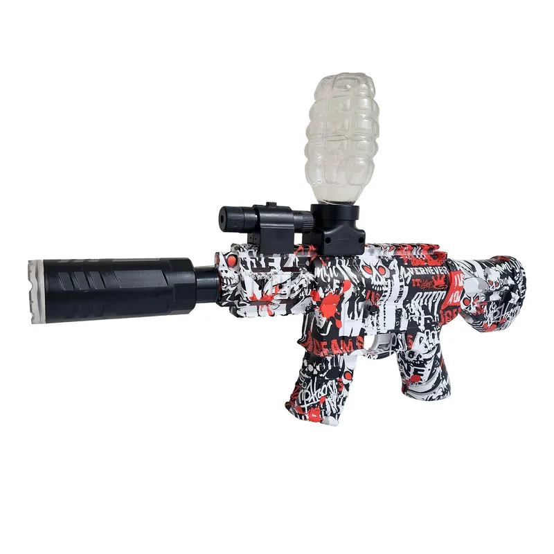GENERICO - Pistola Ametralladora Lanza Dardos Nerf + Hidrogel Con Gafas