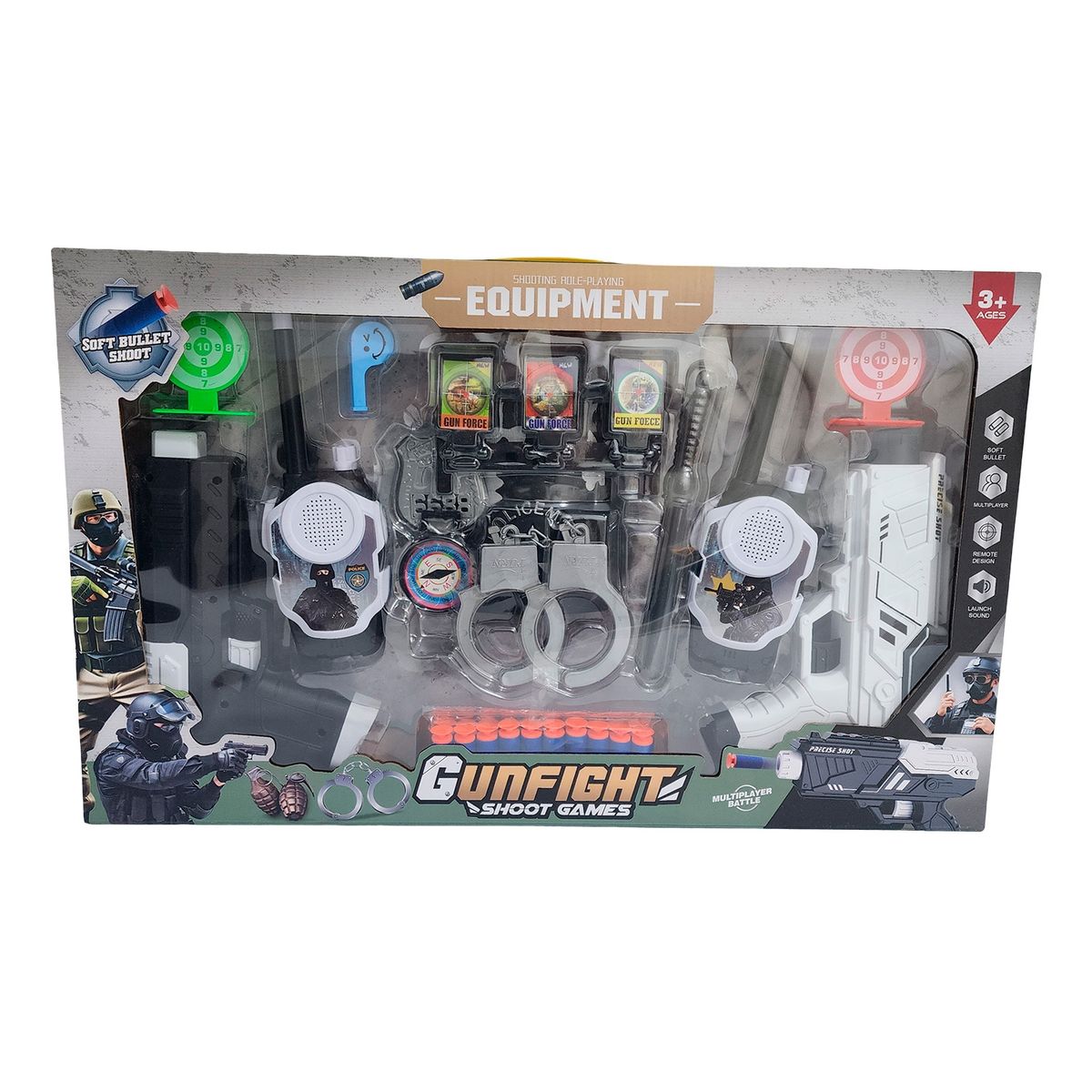 GENERICO - Juguete Walkie Talkies Boquitoqui Set Pistola Lanza Dardo