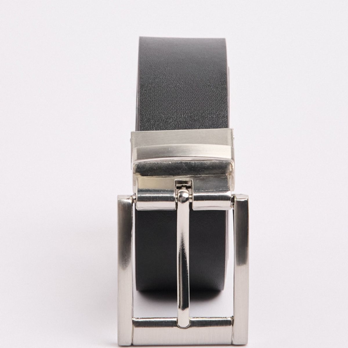 KOAJ - KOAJ Cinturón café oscuro con hebilla y parte reversible neg Hombre